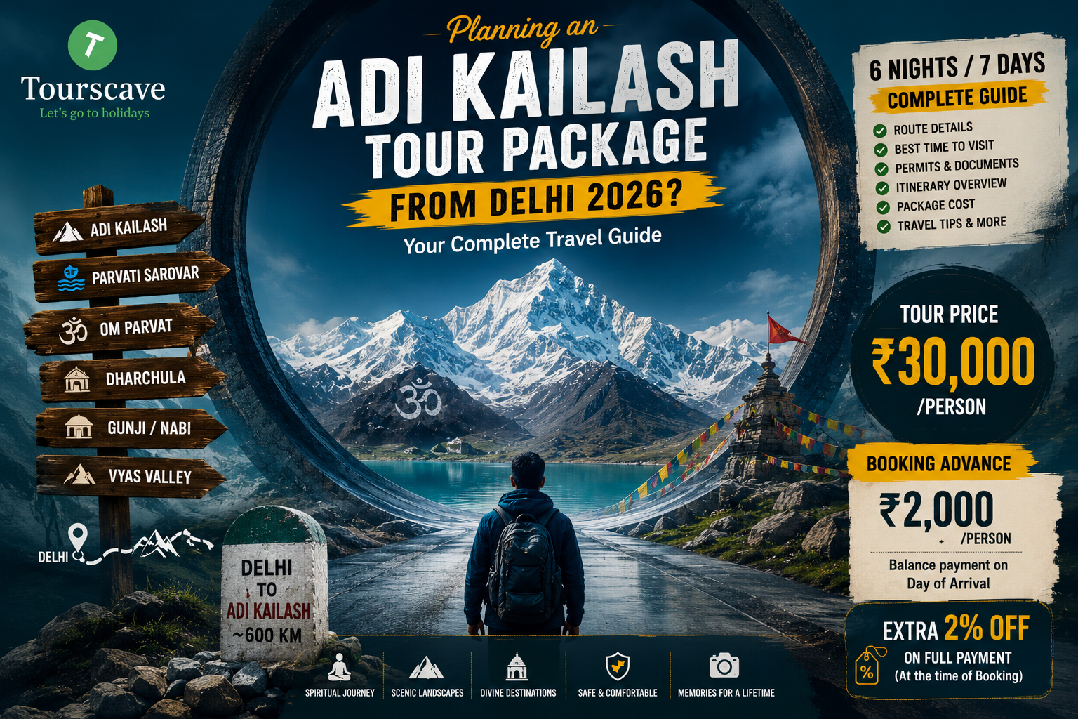 Adi Kailash Tour Package from Delhi 2026: Cost, Route, Itinerary & Complete Travel Guide