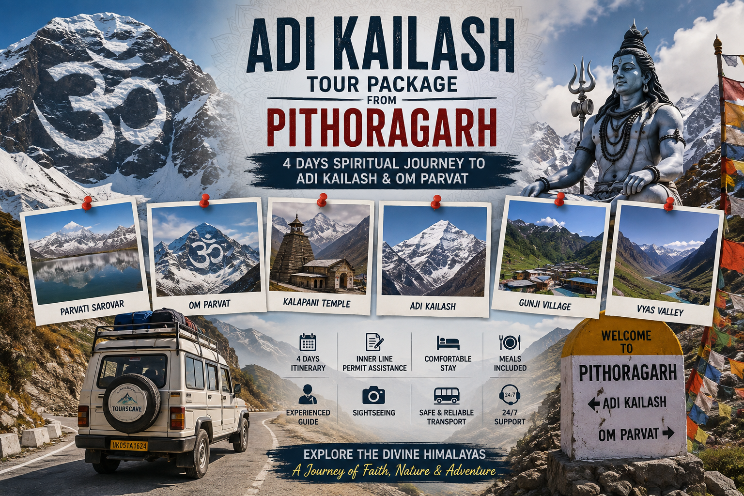 Adi Kailash Tour Package from Pithoragarh 2026: 4 Days Itinerary, Price & Complete Travel Guide