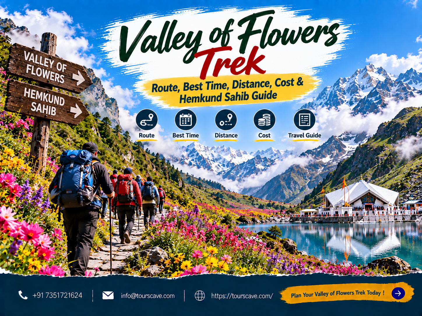 Valley of Flowers Trek: Route, Best Time, Distance, Cost & Hemkund Sahib Guide