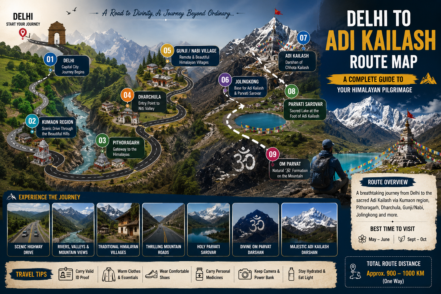 Delhi to Adi Kailash Route image