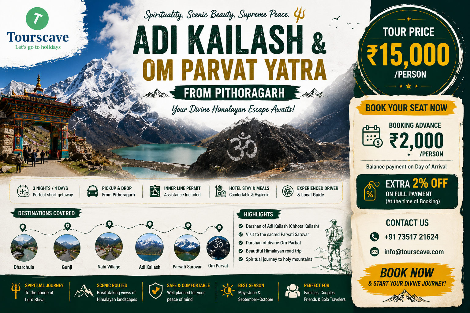 Adi Kailash Tour Cost From Pithoragarh