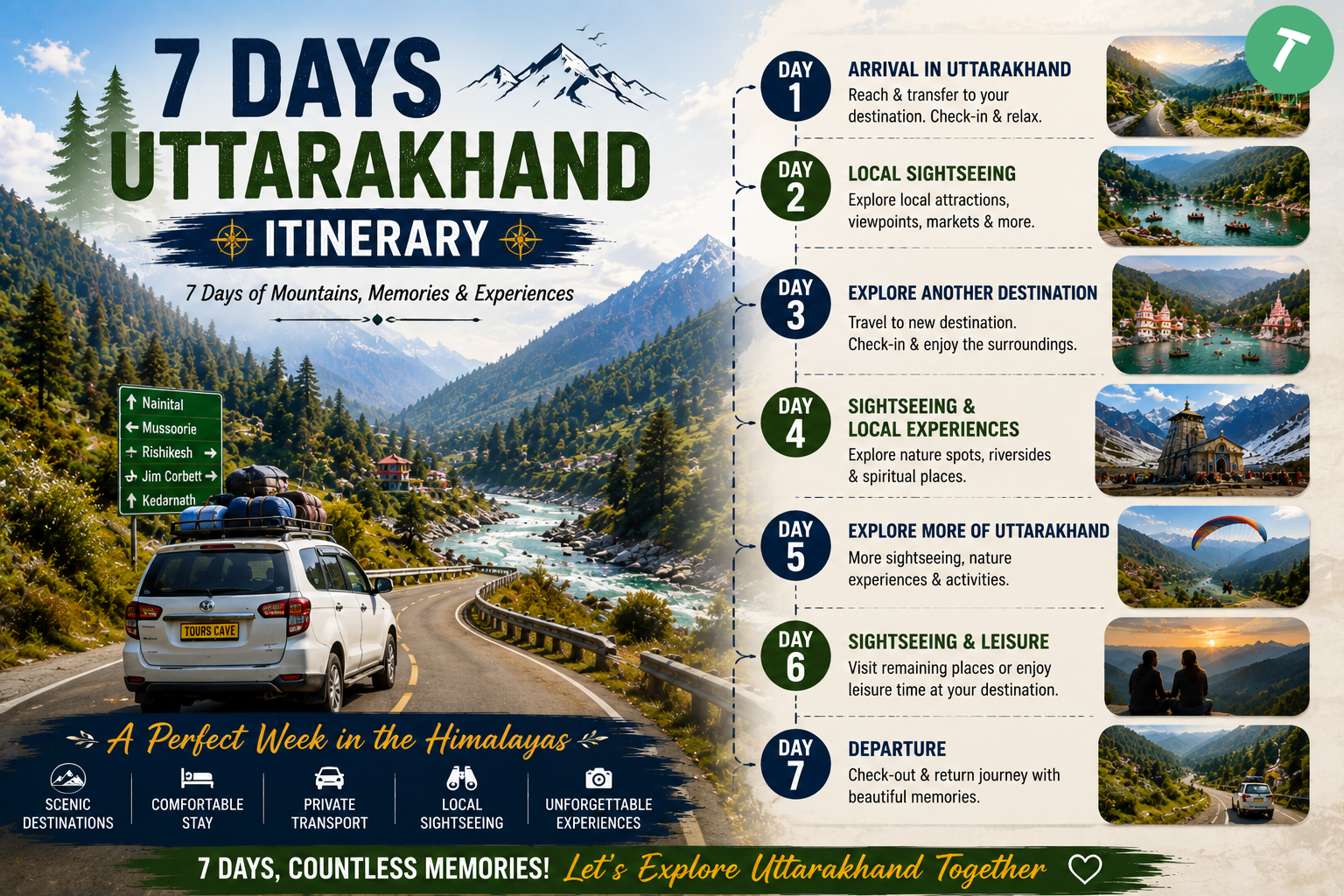 Uttarakhand Tour Package 7 Days Itinerary