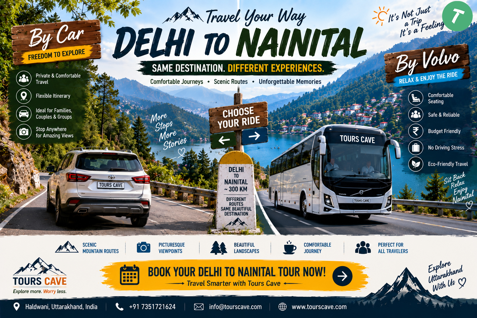 Nainital Tour Package from Delhi by Volvo