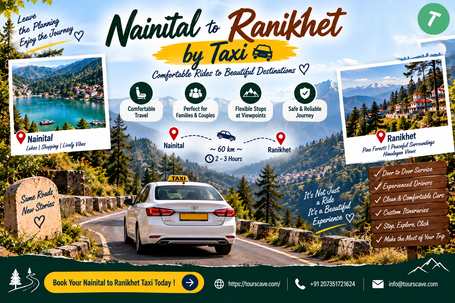 Nainital to Ranikhet by Taxi