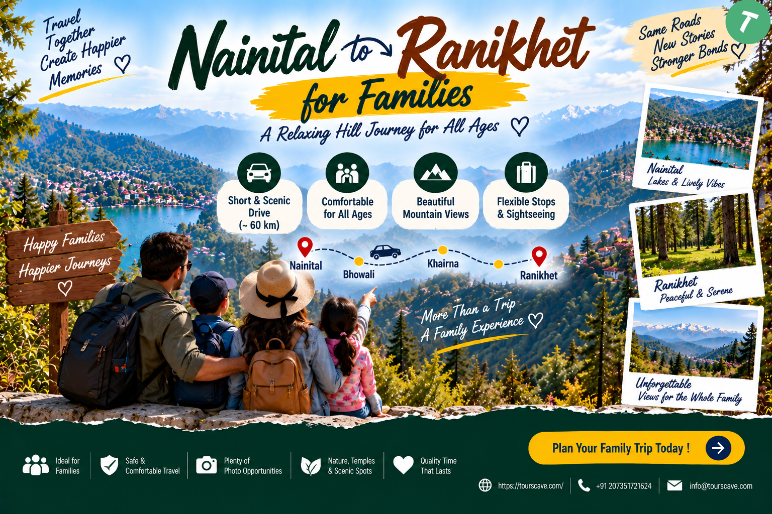 Nainital to Ranikhet for Families