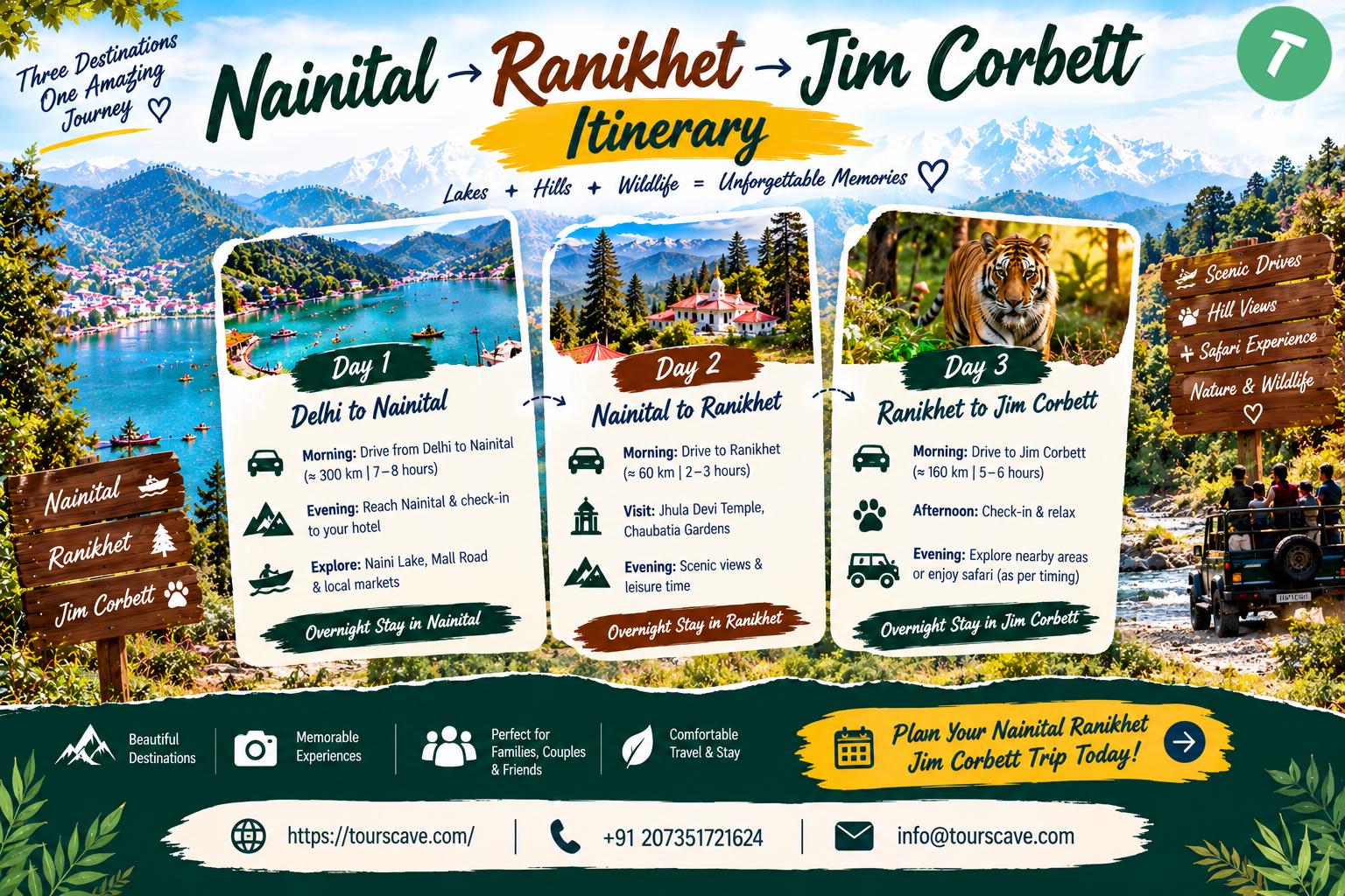 Nainital Ranikhet Jim Corbett Itinerary