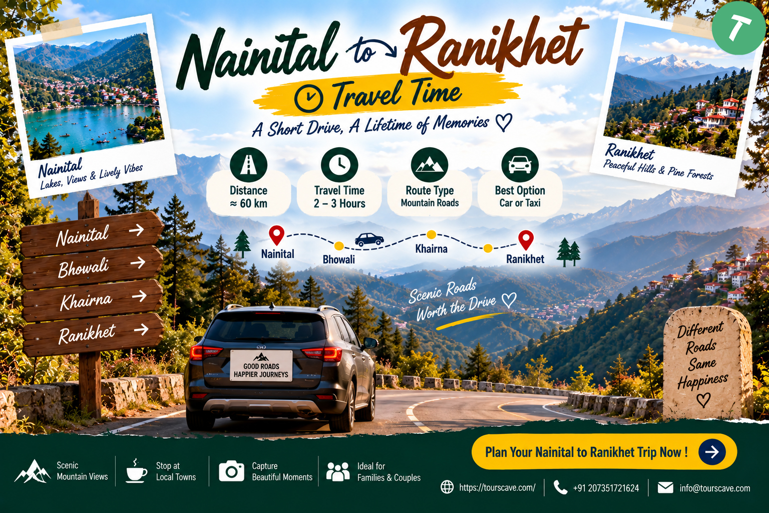 Nainital to Ranikhet Travel Time
