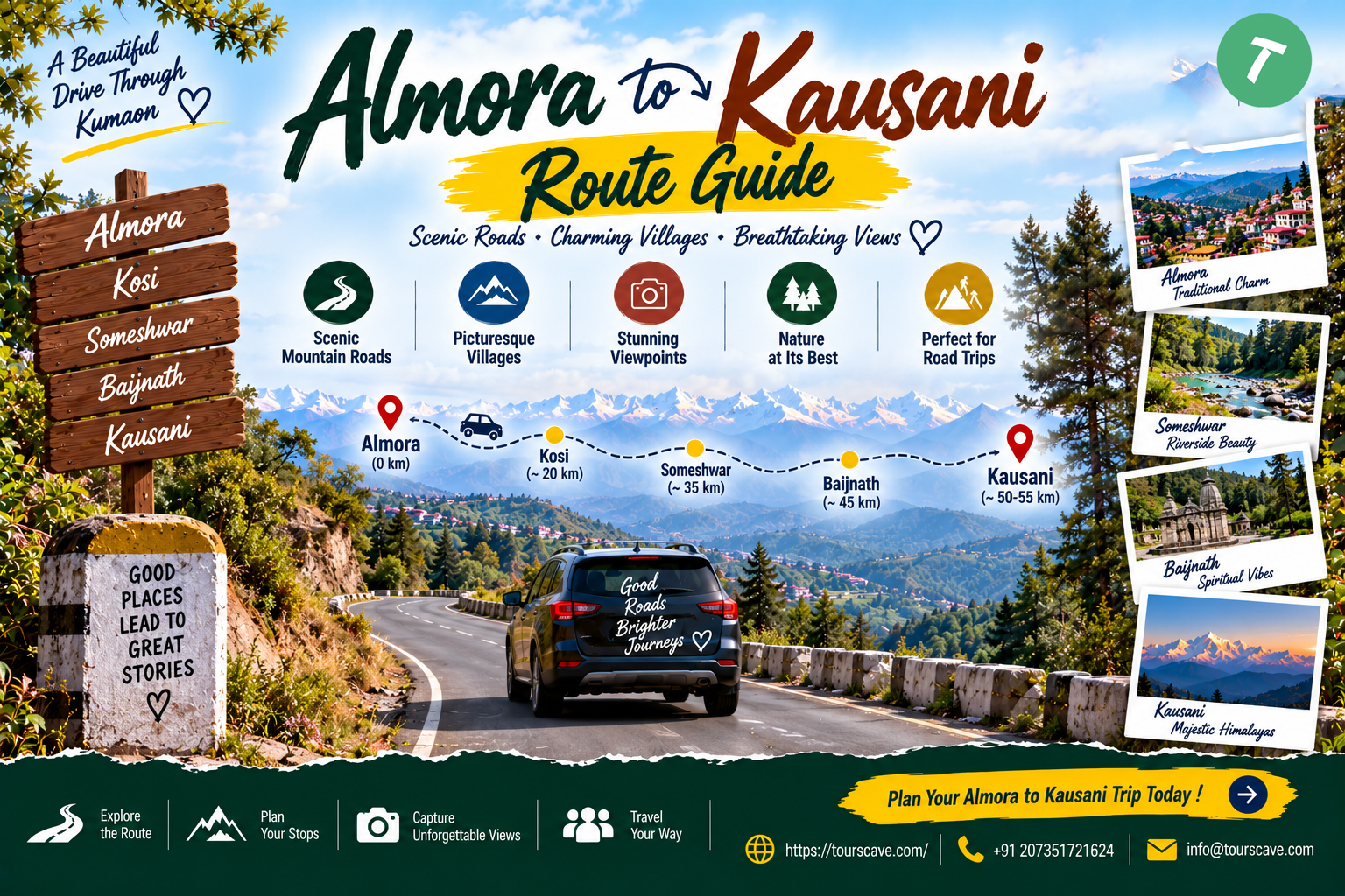 Almora to Kausani Route