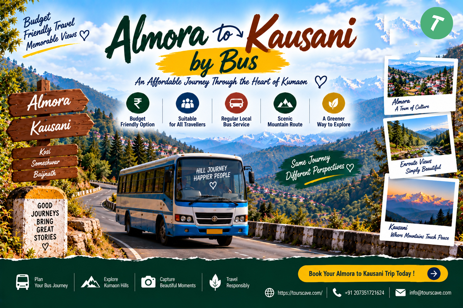 Almora to Kausani Bus