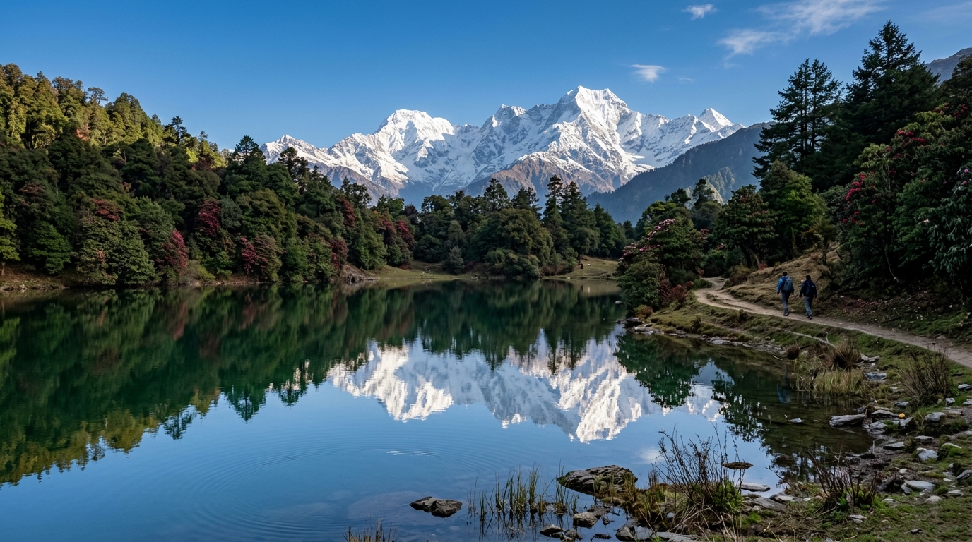 Deoriatal Lake Reflection Chaukhamba