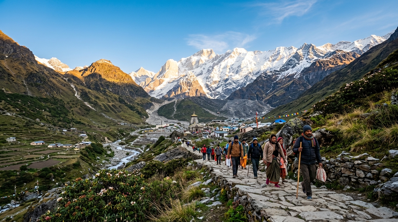 Kedarnath Dham Holy Shrine and Valley