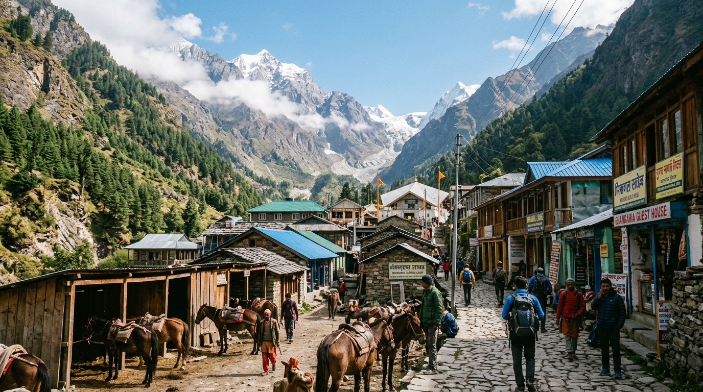 Ghangaria Basecamp Village Uttarakhand