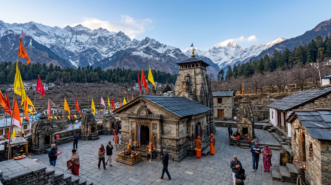 Historic Narasimha Temple in Joshimath winter seat of Lord Badrinath